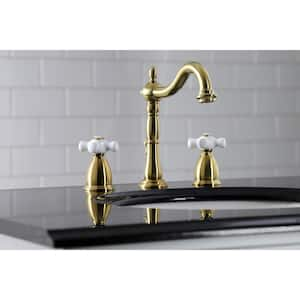 Heritage 8 in. Widespread 2-Handle Bathroom Faucet in Brushed Brass