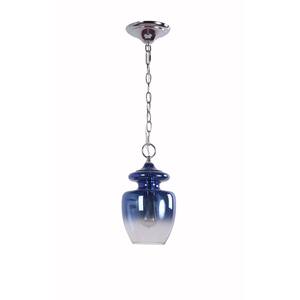 Alven 1-Light Blue Pendant with Glass Shade