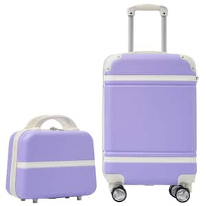 2-Piece Purple ABS Hardshell 20 in. Spinner Luggage Set with Cosmetic Case, 3-Digital TSA Lock