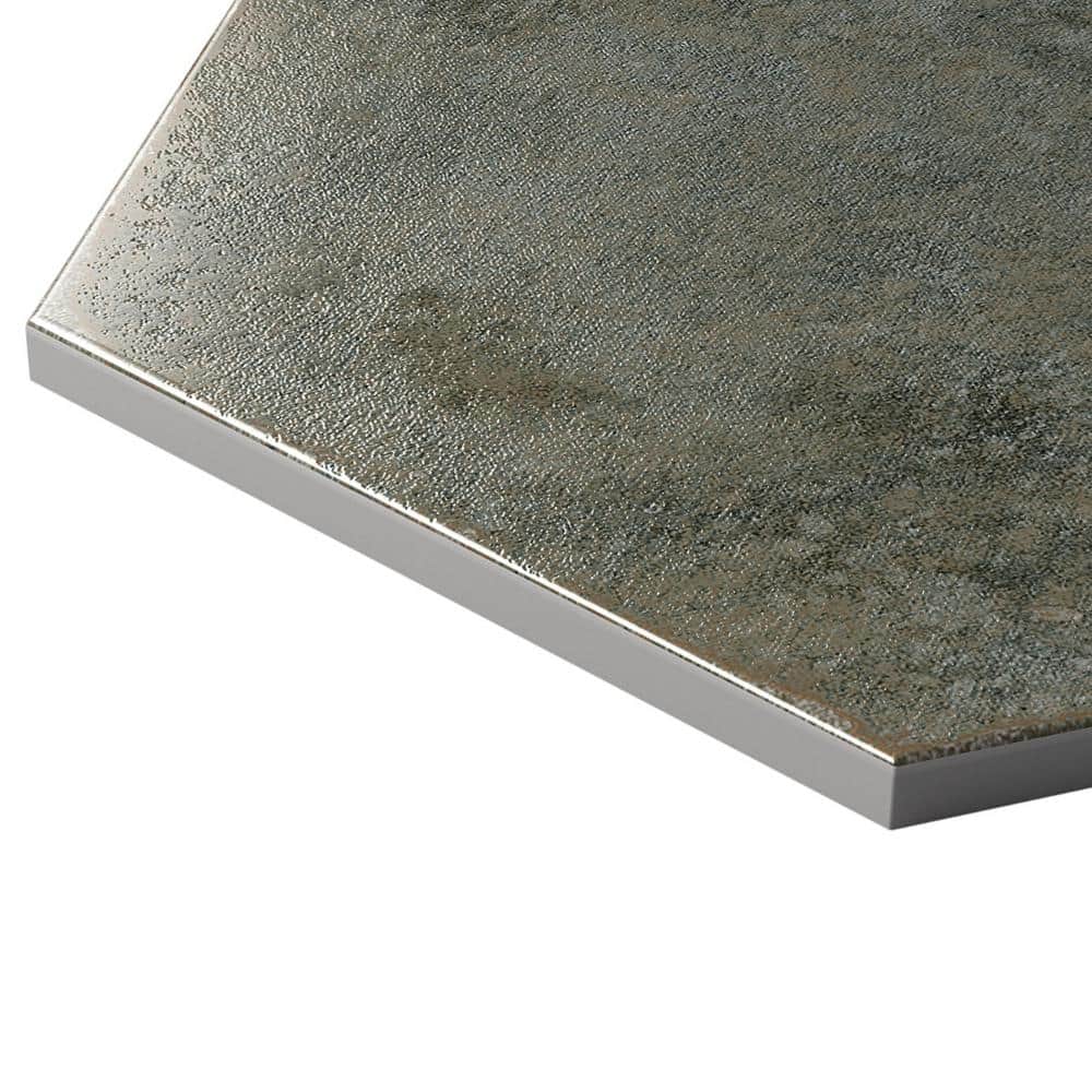 Mandalay Hex Green Polished Porcelain Floor and Wall Tile