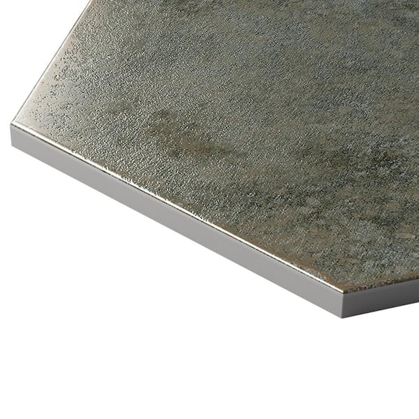 Ivy Hill Tile Mandalay Hex Green 9.13 in. x 10.51 in. Polished