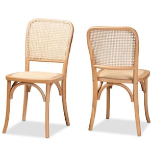 Neah Beige and Natural Brown Dining Chair (Set of 2)