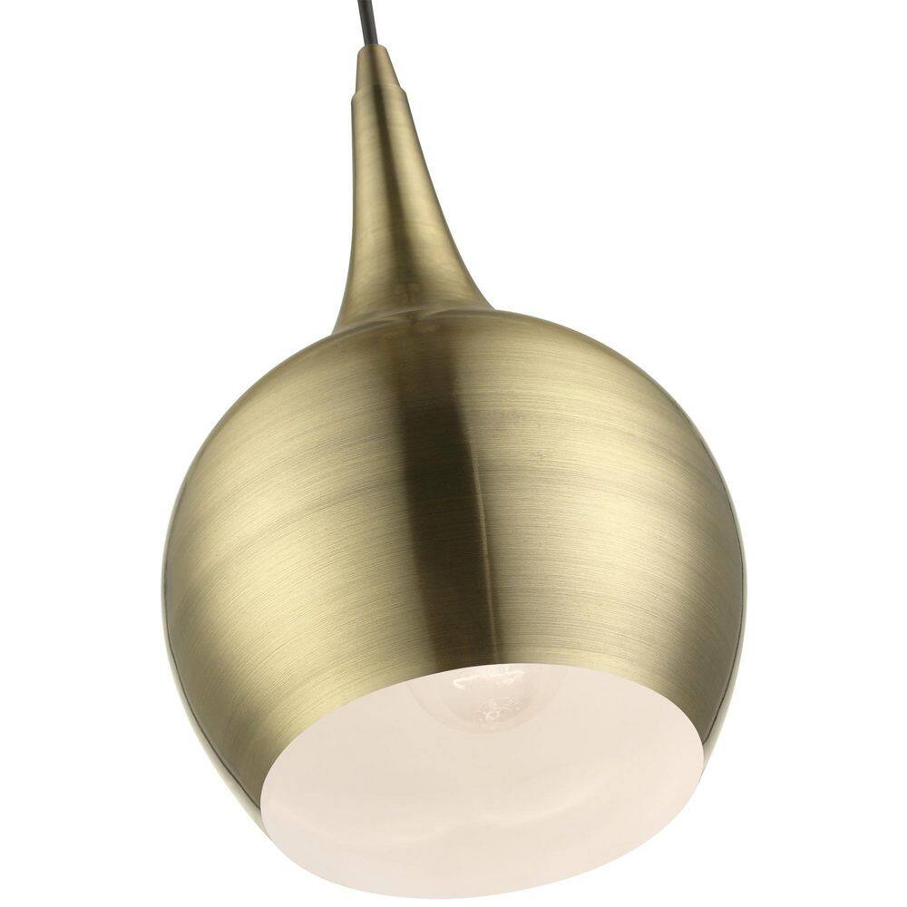 Antique Brass Mini Pendant with Glass Shade