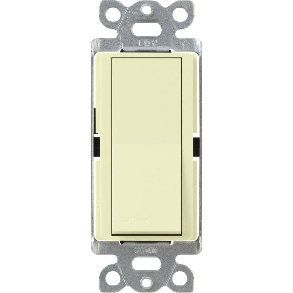 Lutron Claro On/Off Switch, 15 Amp/Single Pole, Almond (CA-1PS-AL)