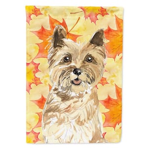 28 in. x 40 in. Polyester Fall Leaves Cairn Terrier Flag Canvas House Size 2-Sided Heavyweight