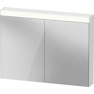 Light and Mirror 39.75 in. W x 29.875 in. H White Surface Mount Medicine Cabinet
