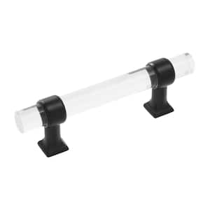 Crystal Palace Collection 3 in. (76 mm) Center to Center Crysacrylic with Matte Black Glam Zinc Bar Pull (10 Pack )