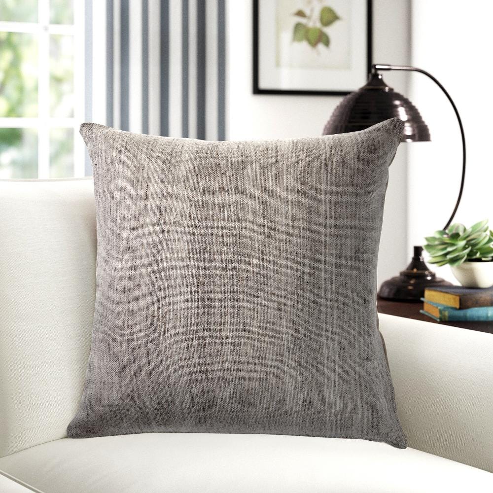 Distressed Gray Square 20" Hand-Crafted Throw Pillow