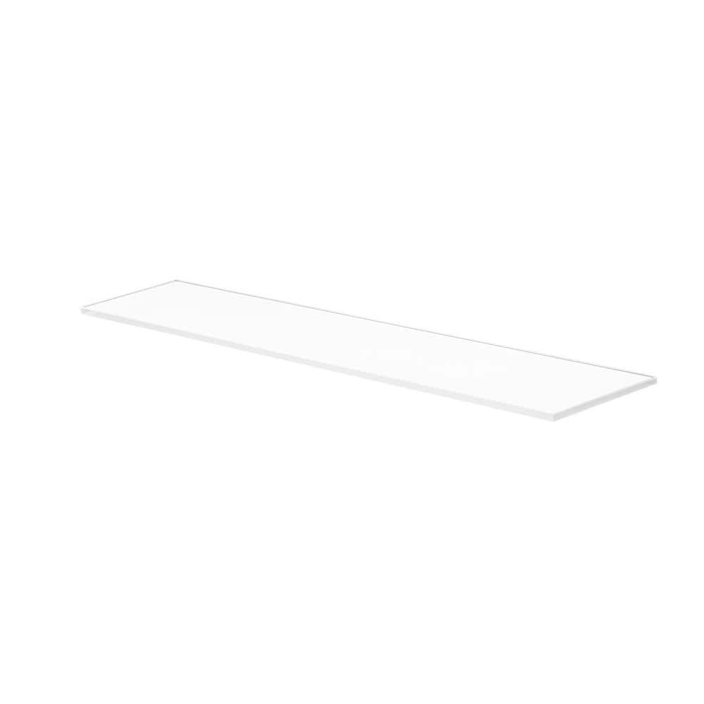 Dolle GLASS 31.5 in. x 5.9 in. x 0.31 in. White Decorative Wall Shelf ...