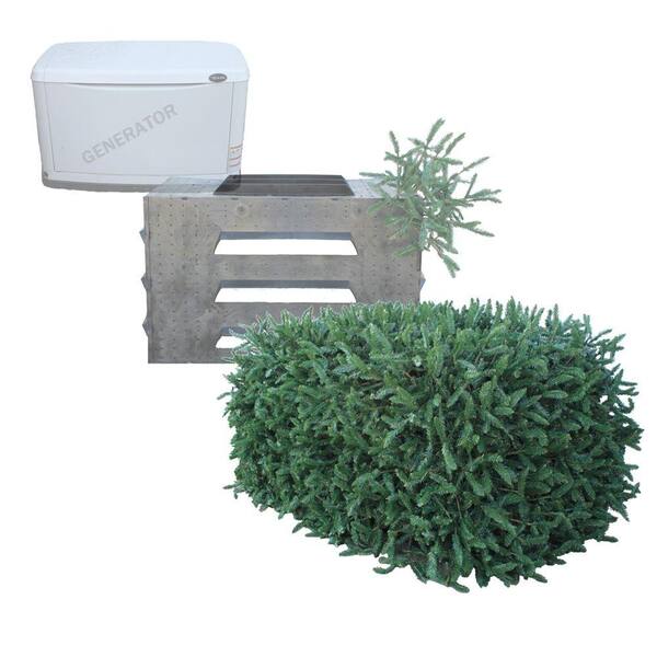 TRiCC utility cover 3 Sided with Top Faux Evergreen Utility Equipment Cover-Rectangular Shape