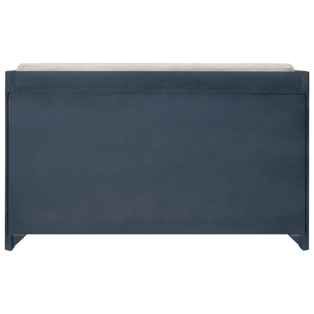 Beige Linen Backless Storage Bench with Drawers