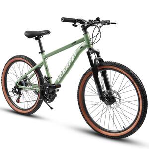 Mountain Bike 27.5 in. Wheel, 21-Speed Disc Brakes Trigger Shifter, Carbon Steel Frame Mens Womens Bikes