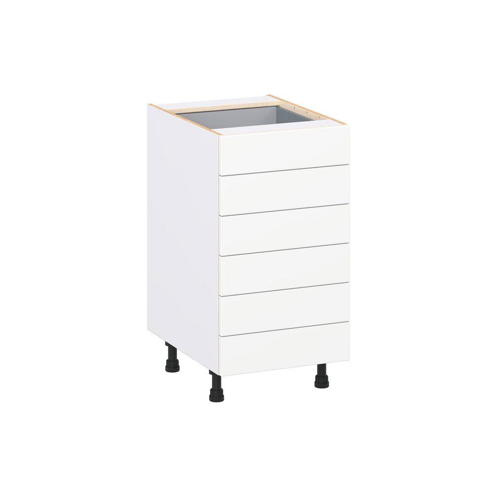 Timberline 18 in. W x 24 in. D x 34.5 in. H Assembled Slab Drawer Base Kitchen Cabinet in Bright White with 6-Drawers price history on PriceWatchPro