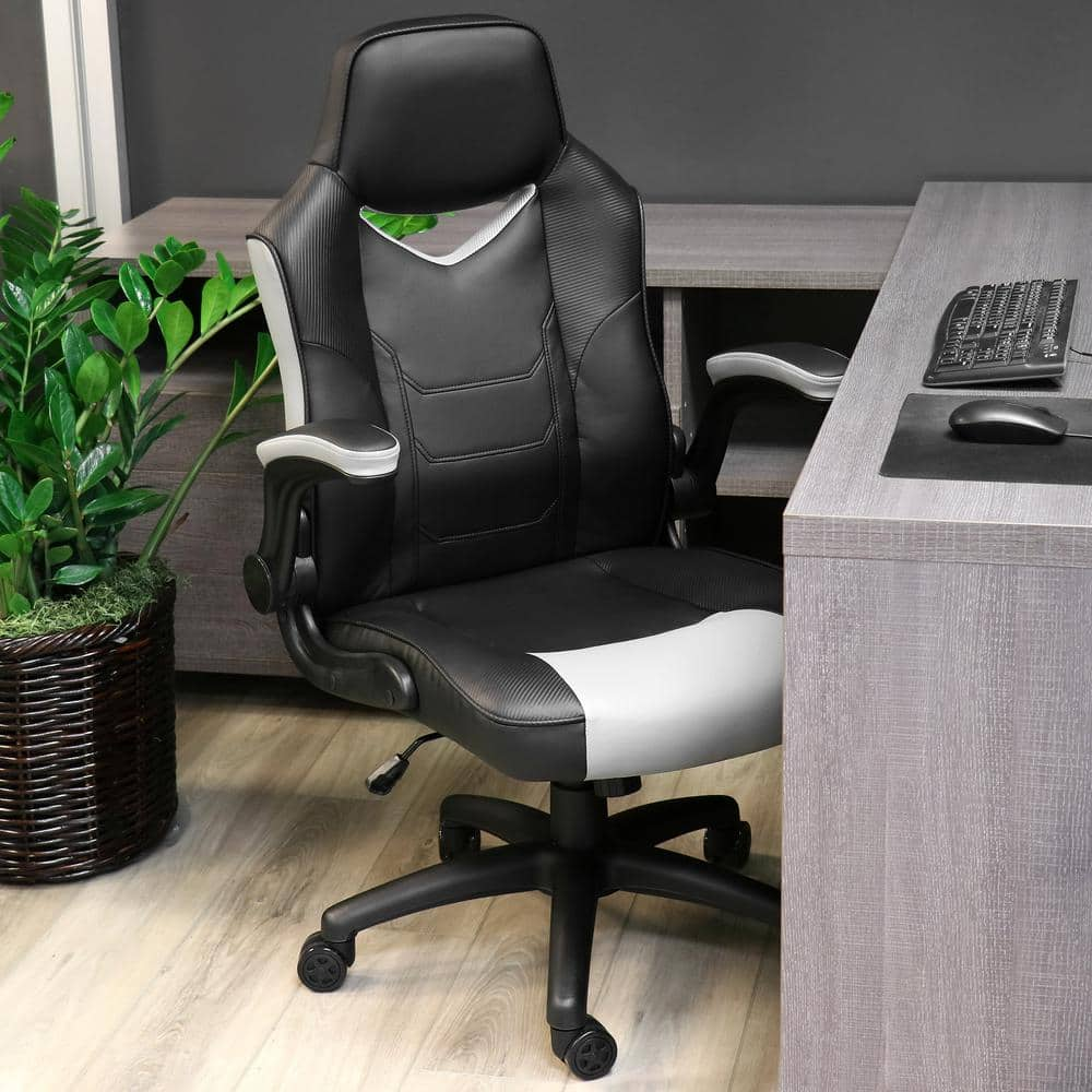 Lacoo Faux Leather High-Back Ergonomic Executive Office Chair with Foot Rest,  Brown 