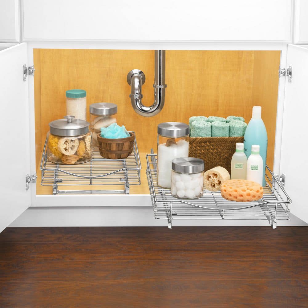 Chrome 11" x 21" Slide Out Cabinet Organizer