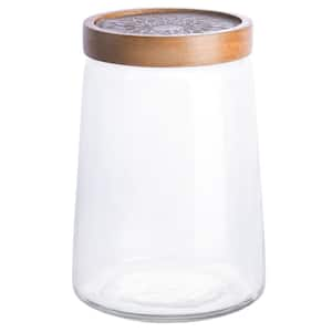 JoyJolt Joyful 31 oz. Large Glass Cookie Jar with Bamboo Lid