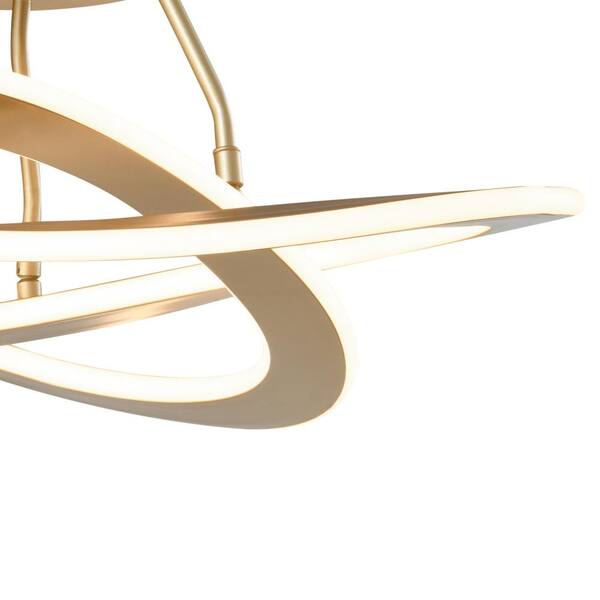 Maxax Carson 1-Light 19.69 in. Gold LED Semi Flush Mount Maxax Carson 1-Light 19.69 in. Gold LED Semi Flush Mount