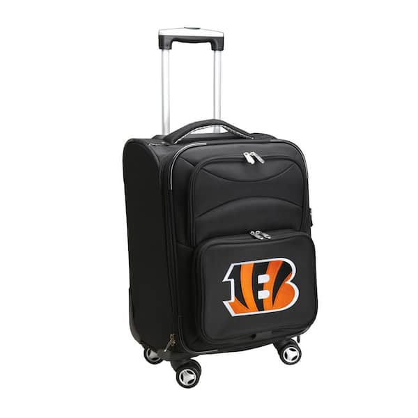 Denco NFL Cincinnati Bengals 21 in. Black Carry-On Spinner Softside Suitcase