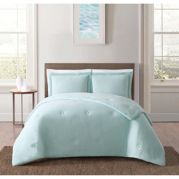 Truly Soft Everyday Solid Jersey Aqua Twin Extra Long Comforter Set
