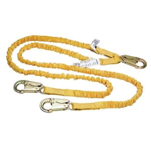 6 ft. SoftCoil Twin Leg Lanyard (Energy Absorbing Inner Core, Snap Hook)