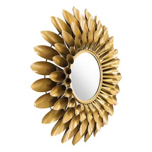 Medium Round Gold Modern Mirror (31.5 in. H x 31.5 in. W)