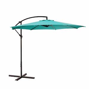 Bayshore 10 ft. Cantilever Hanging Patio Umbrella in Turquoise
