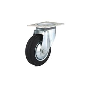 Euro Series 3-15/16 in. (100 mm) Black Non-Braking Swivel Plate Caster with 154 lb. Load Rating