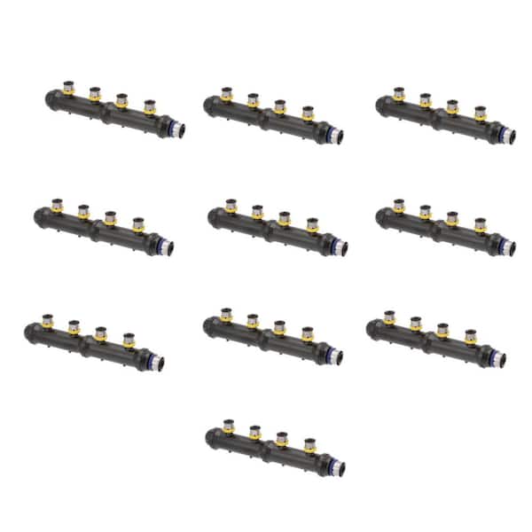 PureFlow 3/4 in. x 1/2 in. Press Polysulfone Closed Manifold-4 Outlets (10-pack)