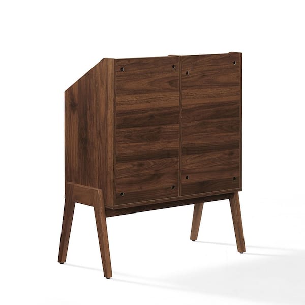 CROSLEY FURNITURE Luna Walnut Record Storage Stand CF1187-WA - The
