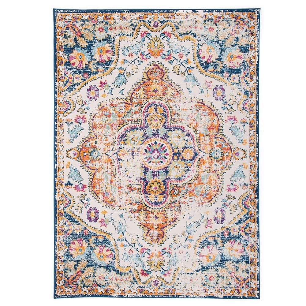 Multi-Colored Polypropylene 5 ft. x 7 ft. Abstract Indoor Area Rug