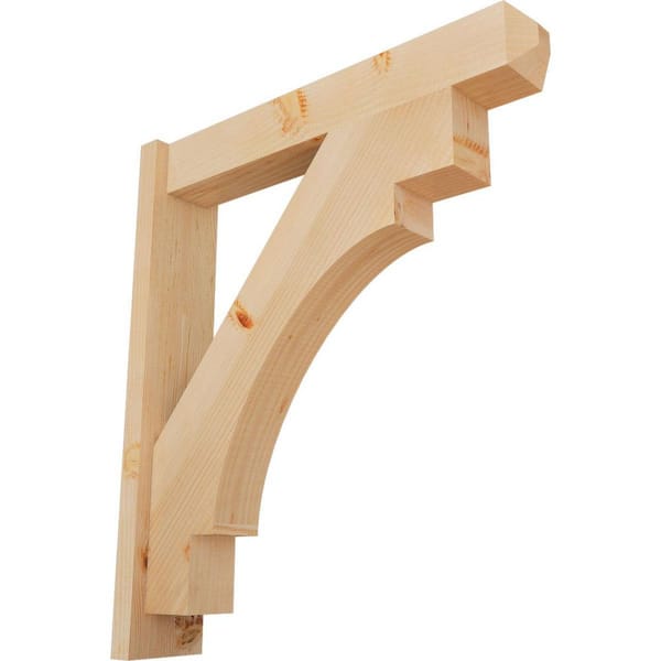 Ekena Millwork 6 in. x 32 in. x 28 in. Douglas Fir Merced Craftsman Smooth Outlooker