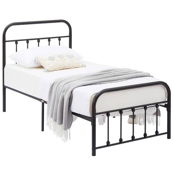 VECELO Twin Size 2-Piece Metal Platform Bed Frame Set - No