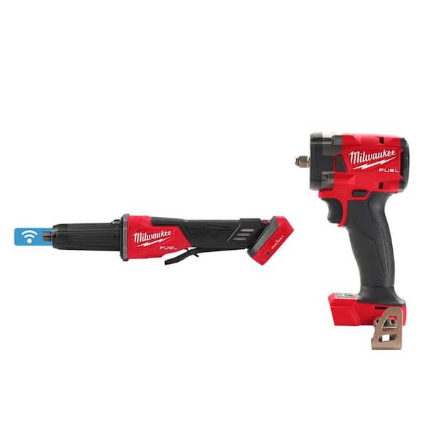Milwaukee M18 FUEL 18-Volt Lithium-Ion Brushless Cordless 2-3 in. Variable Speed Die Grinder Paddle Switch w/3/8 in. Impact Wrench