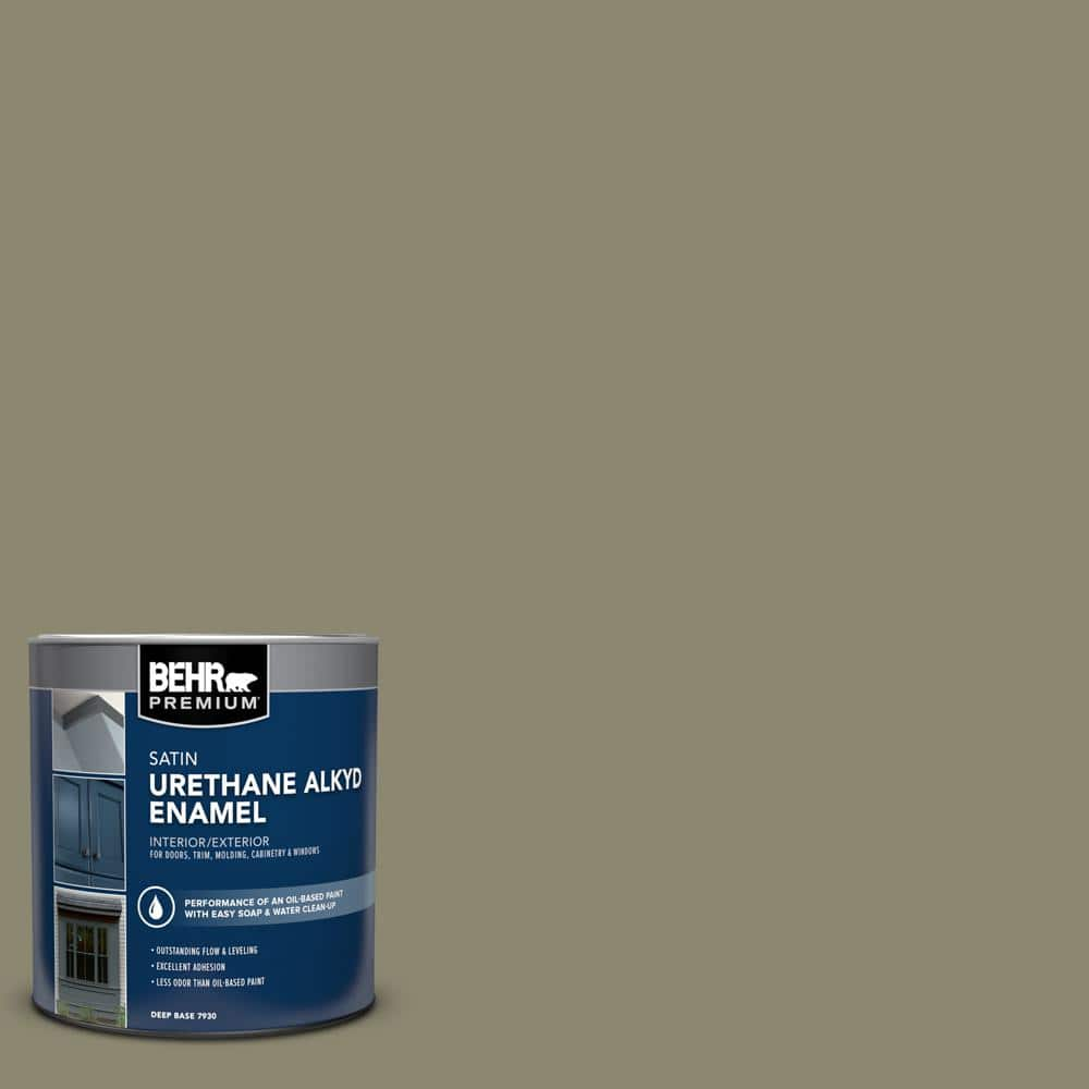 BEHR PREMIUM 1 Qt. #PPU8-21 Mossy Bank Satin Enamel Urethane Alkyd ...