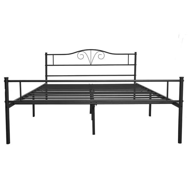 Tidoin 82.68 In. Black Queen Metal Platform Bed Ease-YDW1-9625 - The ...