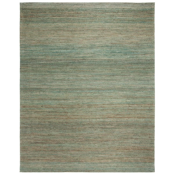 Cape Cod 10 ft. x 14 ft. Sage/Natural Solid Color Area Rug