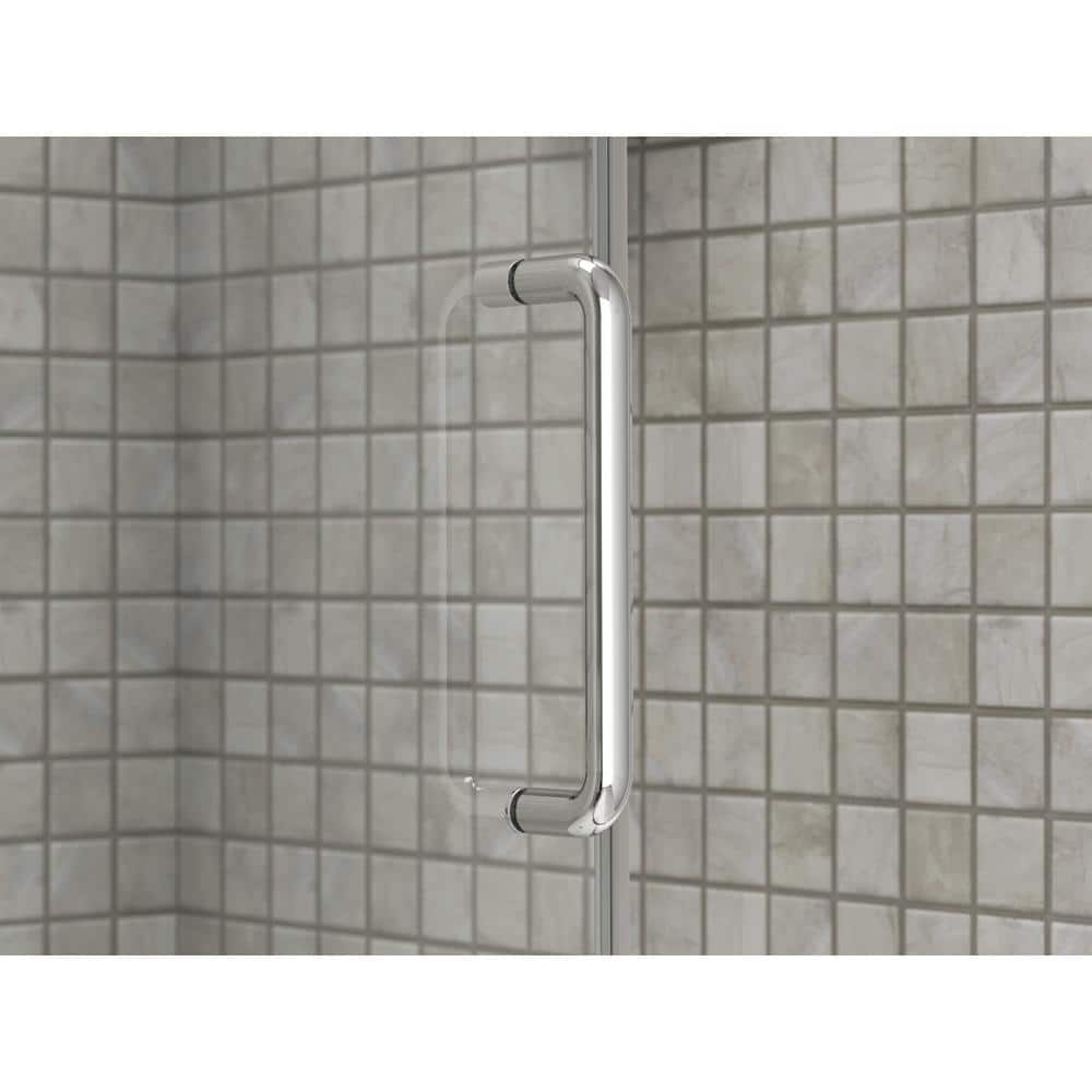 Elate Bright Silver Frameless Sliding Shower Door with Crystal Clear Glass