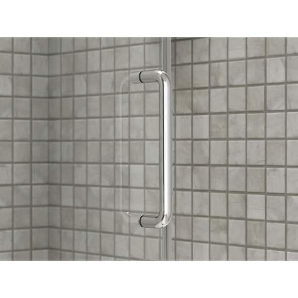 Elate 56-60 in. W x 57 in. H Sliding Frameless Bathtub Door in Bright Silver with Crystal Clear Glass