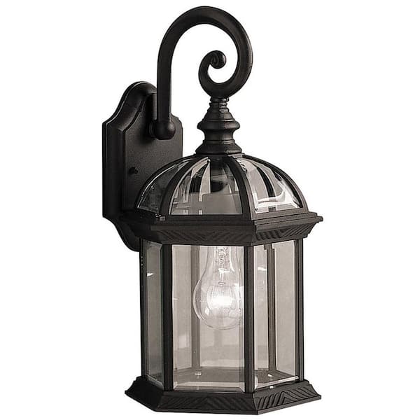 Unbranded Zamantha Black Dust to Dawn Outdoor Hardwired Lantern Sconce