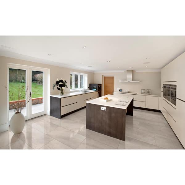 Pavia Crema 24 in. x 48 in. Polished Porcelain Quartzite Look Floor and Wall Tile (16 sq. ft./Case)