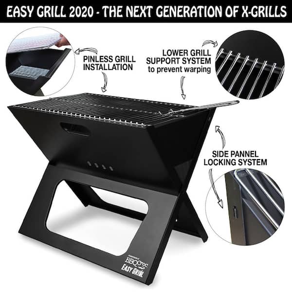 BBQCROC BBQ Croc Compact Portable 19 in. Steel Barbecue Cooking with Travel 89930 - The Home Depot