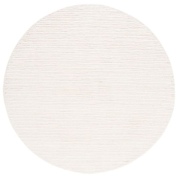 Casablanca 8 ft. x 8 ft. Ivory Marle Striped Round Area Rug