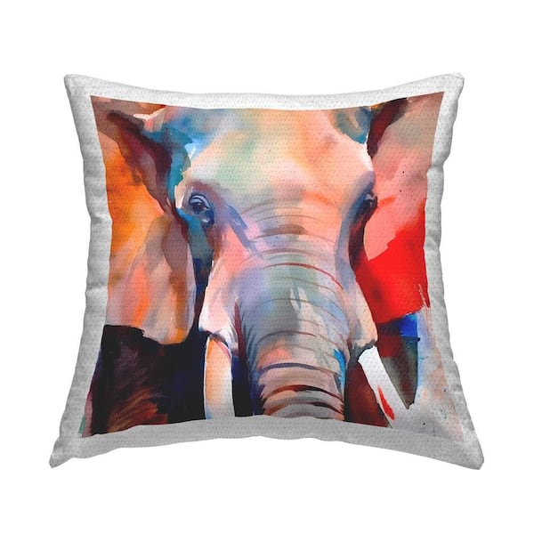 Stupell Industries Modern Hued Elephant Outdoor Printed Throw Pillow by Walker Noble
