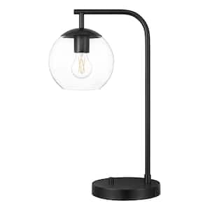 21.5 in. Frazier TableLamp Black Finisih Clear Glass Shade