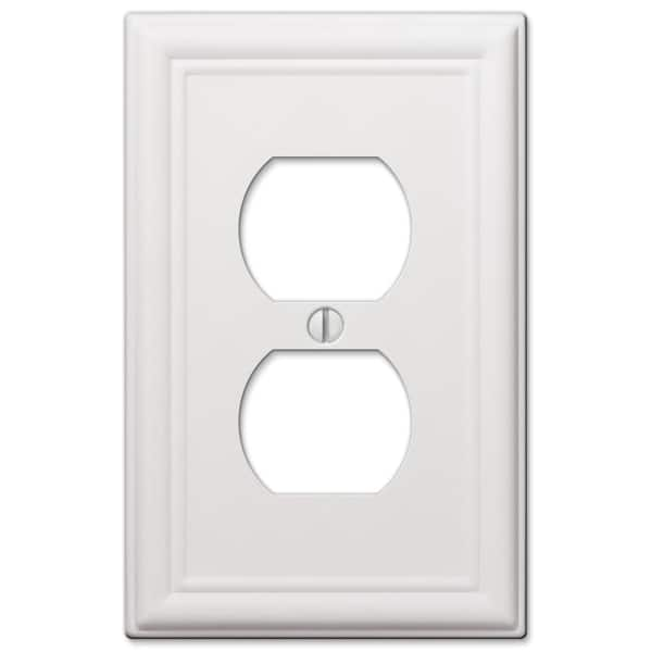 Hampton Bay Ascher White 1 Gang Duplex Steel Wall Plate