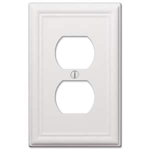 Ascher White 1-Gang Duplex Outlet Steel Wall Plate (4-Pack)