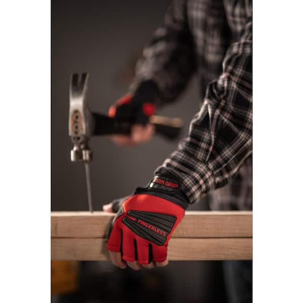 Pro Leather Fingerless Gloves w/Nylon #GPAKEG