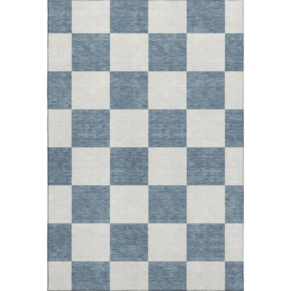 Mayfield Premium Machine Washable Abstract AMF2345 Denim 10 ft. x 14 ft. Area Rug