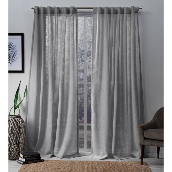 Ati Home Bella Sheer Tab Top Curtain Panel Pair 54x84 Silver, Can You Steam Sheer Curtains