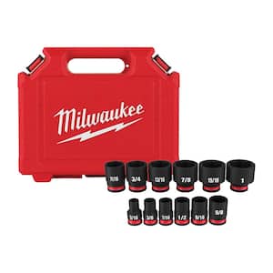 SHOCKWAVE 3/8 in. Drive SAE 6 Point Impact Socket Set (12-Piece)